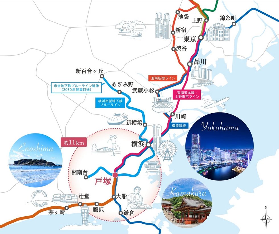 ターミナル駅ならではのマルチアクセス。
4路線の利用で都心・湘南へスムーズにアクセス。
