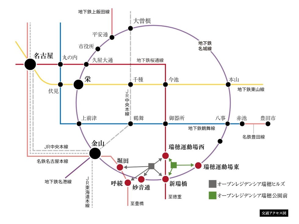 TRAIN ACCESS
用途で選べるマルチアクセス。金山・名古屋・栄へダイレクト。