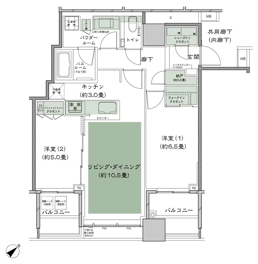 シティタワー武蔵小山 間取り T-F type