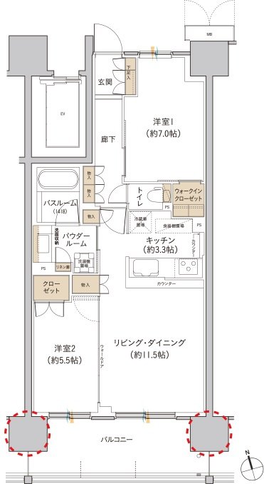 プレミスト郡山StationCross 間取り D type