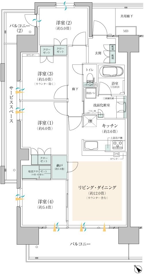 ミハマシティ検見川浜 II街区 間取り D-1 type [4~8F]