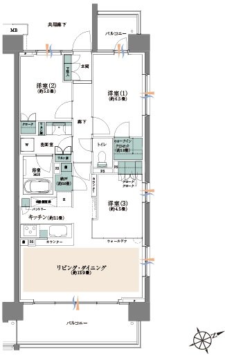 パークホームズ志木コンフォートテラス 間取り Nタイプ