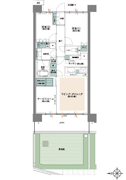 パークホームズ志木コンフォートテラス 間取り Pgタイプ