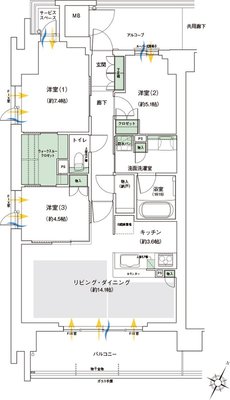 ジオ阪神芦屋 間取り A1 typeメニュープラン2（4階）