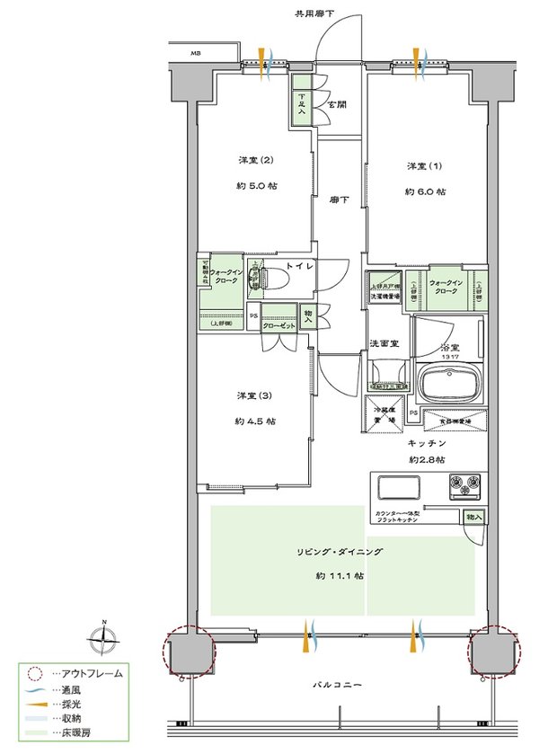 サンクレイドル津田沼II 間取り I type