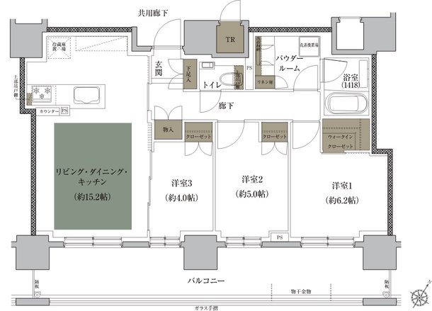 プレミスト札幌環状通東ステーションサイド 間取り H TYPE