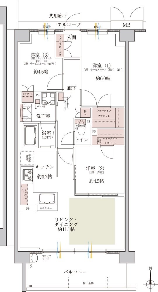 メイツ園田テラスシティ 間取り G1 TYPE