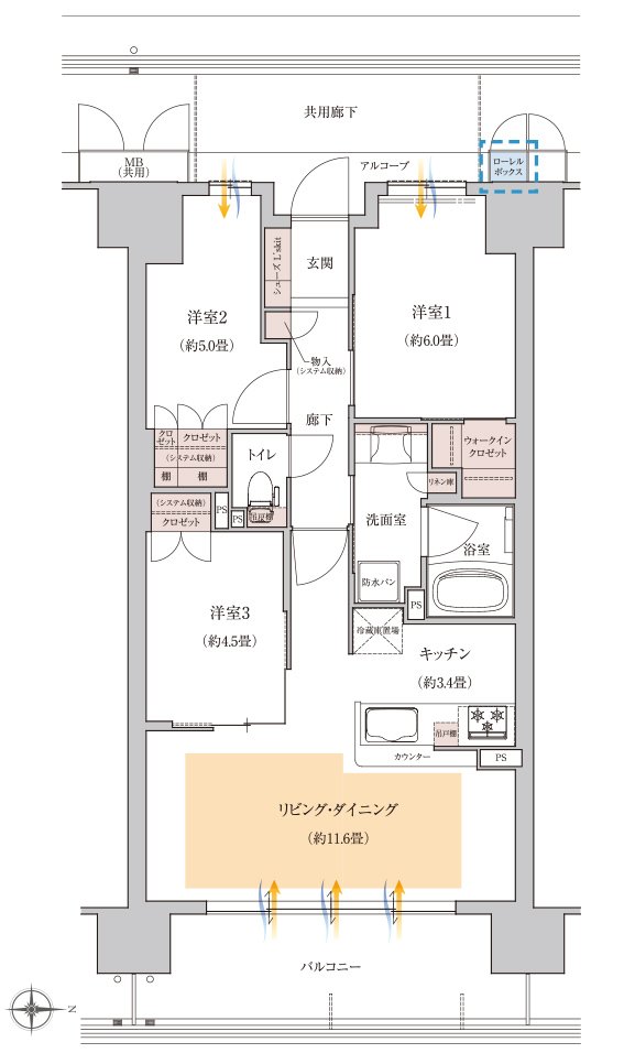 ローレルコート大阪城公園 間取り I TYPE