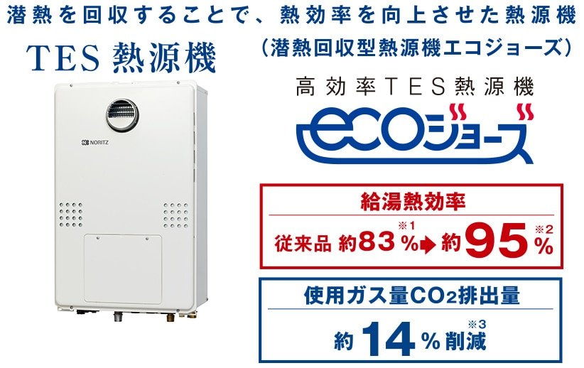 東京ガスの高効率ガス給湯器