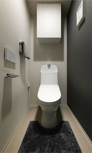 充実機能を装備した節水型トイレ