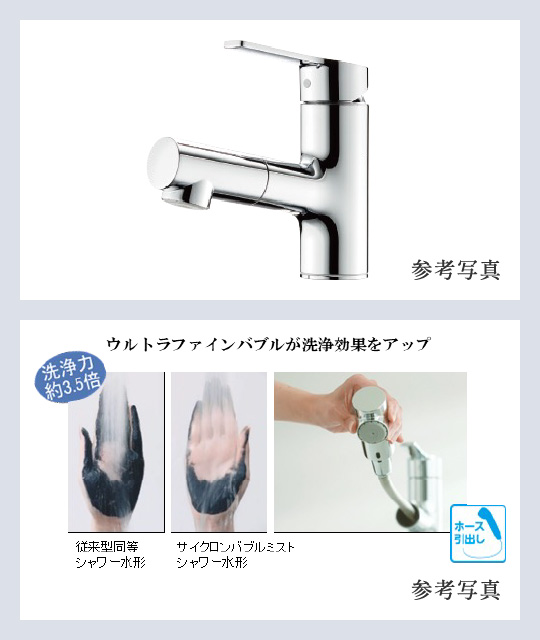 手洗いのための水栓
「キレイスト」採用