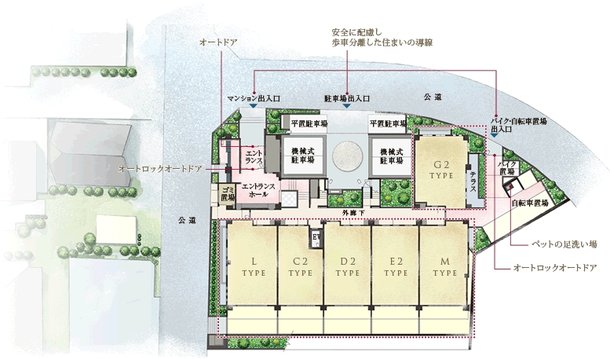 1階敷地配置イメージイラスト