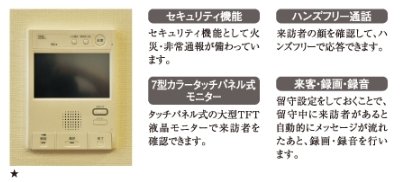 録画・録音機能搭載のカラーTVモニター付インターホン