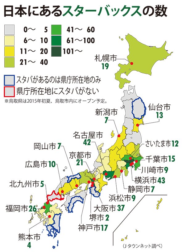 スタバが多いほど都会って本当？地域別店舗数を比較してみた