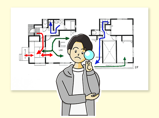 生活動線を意識して間取り図を見る