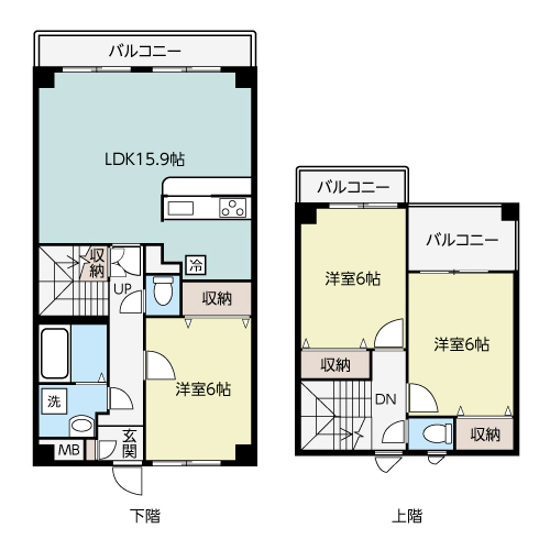 メゾネットの間取り イメージ