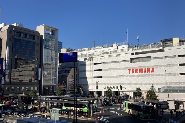 錦糸町駅ビル「TERMINA（テルミナ）」を望む上空写真 