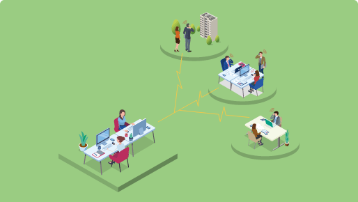 AIの音声認識で物件確認の電話に自動応答するイメージ