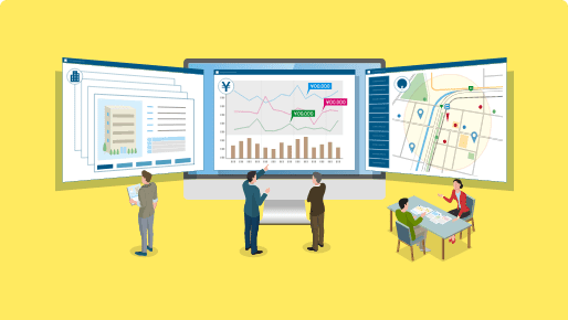 不動産調査データを活用した営業シーンのイメージ