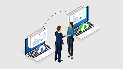 ファクトシート（図面）を活用した不動産会社間情報流通サービスのイメージ