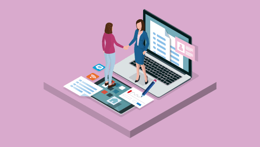 スマート契約を活用して自宅にいながら契約が進行するイメージ