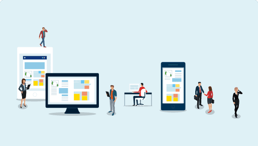 ホームページ作成ツール（アドバンス/スタンダード/ライト）を用いた自社ホームページの営業活用イメージ