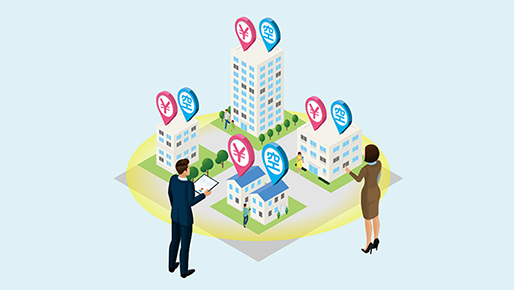 アパート・マンション統計データを活用して街ごとの相場を把握するイメージ