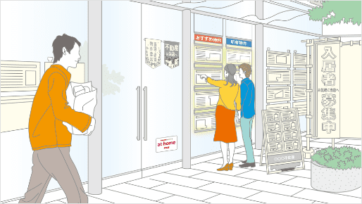 のぼり旗や図面掲示用ファイルなどの店頭集客ツールのイメージ