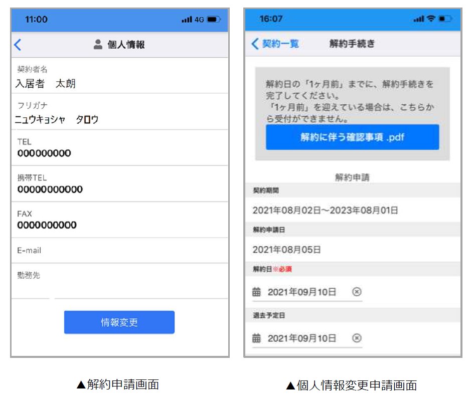 主な機能④ 入居者から管理会社への手続き申請
