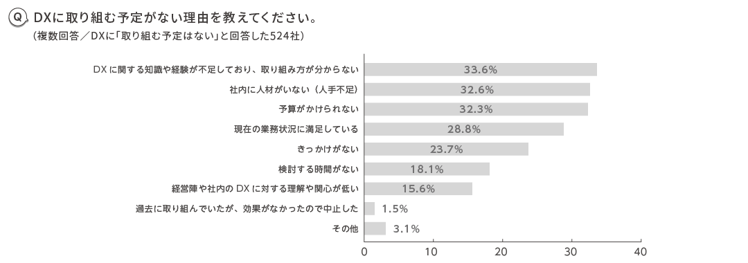 DXに取り組む予定がない理由