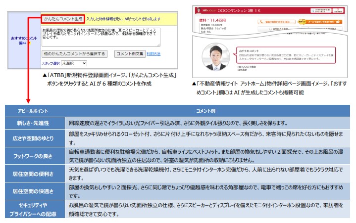 アピールコメント自動生成イメージ