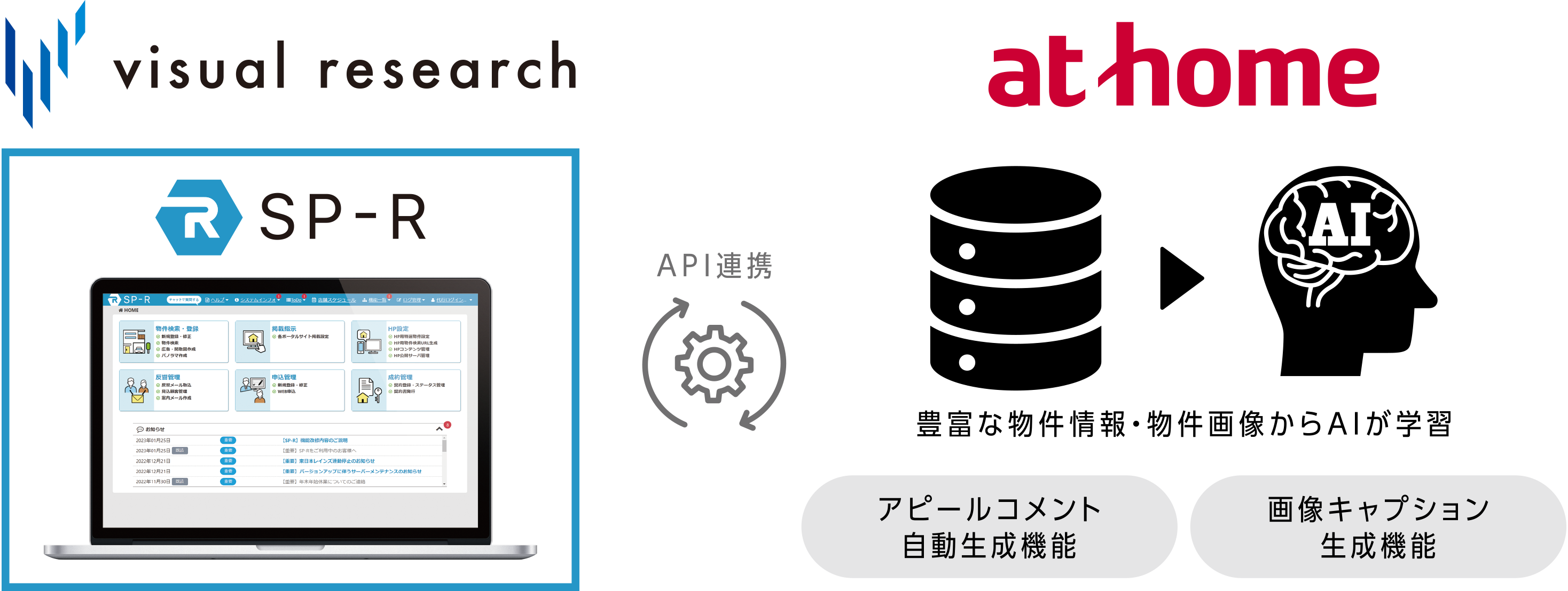 アットホーム、ビジュアルリサーチの賃貸仲介システムにアピールコメント自動生成機能と画像キャプション生成機能を提供開始