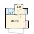 バスクコート ６０２ １Kの間取り図