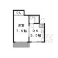 京都市北区 紫野南舟岡町（鞍馬口駅） 3階 １DKの間取り図