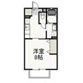岡山市北区 西之町（大元駅） 2階 １Kの間取り図