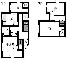 Okayama City, Kita Ward, Okanancho 1-chome (near Seikibashi Station), 2-story building, 4DK &mdash; photo 1
