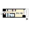 プレサンス桜山駅前アフォード ０４０１ １Kの間取り図