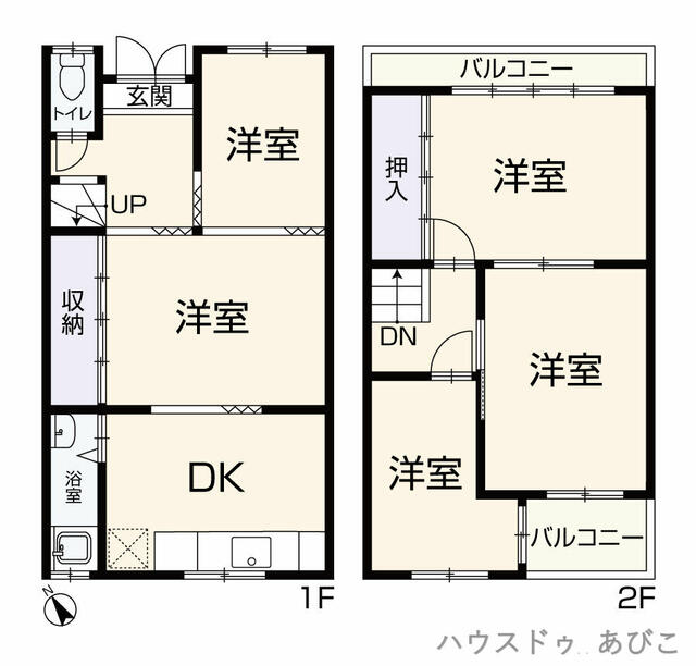 2-chome, Niwai, Sumiyoshi-ku, Osaka City (near Abiko Station) 2-story building, 5DK &mdash; photo 1