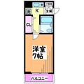 世田谷区 代田６丁目（下北沢駅） 3階 １Kの間取り図
