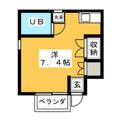 ワセダエノキハウスⅠ 1階 ワンルームの間取り図