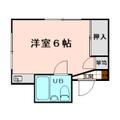 黒岩ビル 3階 １Kの間取り図