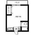サンメゾンスルガ 405 ワンルームの間取り図