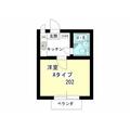 ジュネパレス松戸第１５６ ２０２ １Kの間取り図