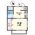 ハウス若竹 1階 １DKの間取り図