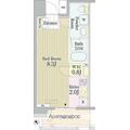 ＰＲＩＭＥ　ＵＲＢＡＮ　東中野　ＣＯＵＲＴ ３０１ １Kの間取り図