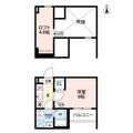 名古屋市昭和区 鶴舞４丁目（荒畑駅） 2階 １Kの間取り図