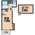 フリーダム本尾 ２０４ １Kの間取り図