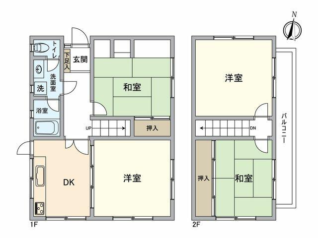 Shimoifuku 2-chome, Kita-ku, Okayama City (near Okayama Station) 2-story building, 4DK &mdash; photo 1