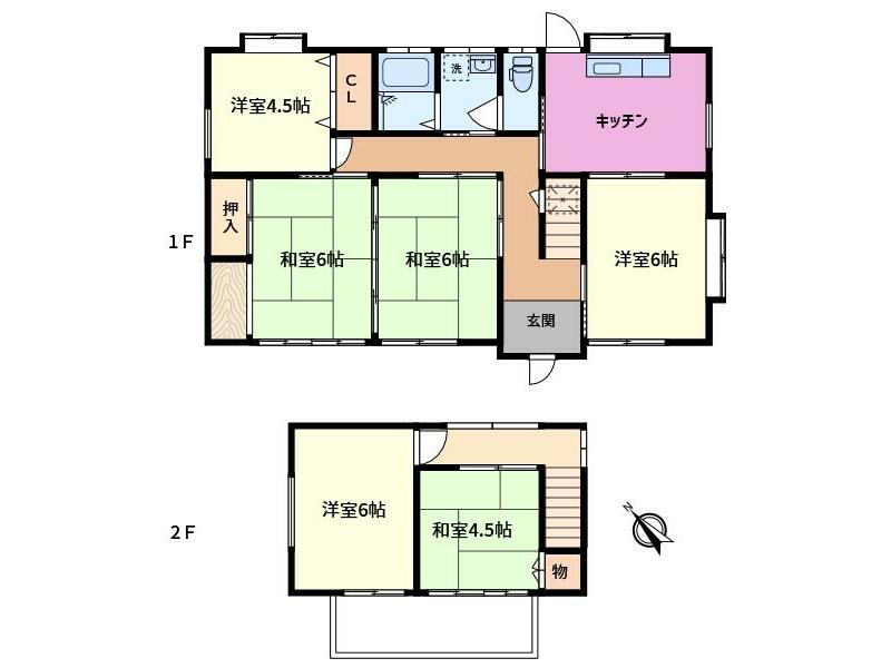Kiryu City, Sakinomachi 6-chome (Omata Station) 2-story building 6DK