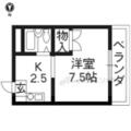 京都市右京区 龍安寺塔ノ下町（北野白梅町駅） 1階 １Kの間取り図